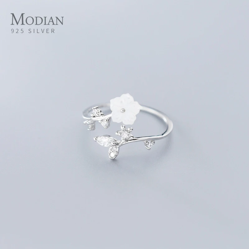 Modian новый 925 стерлингового серебра Сияющий Циркон Листья белого цвета