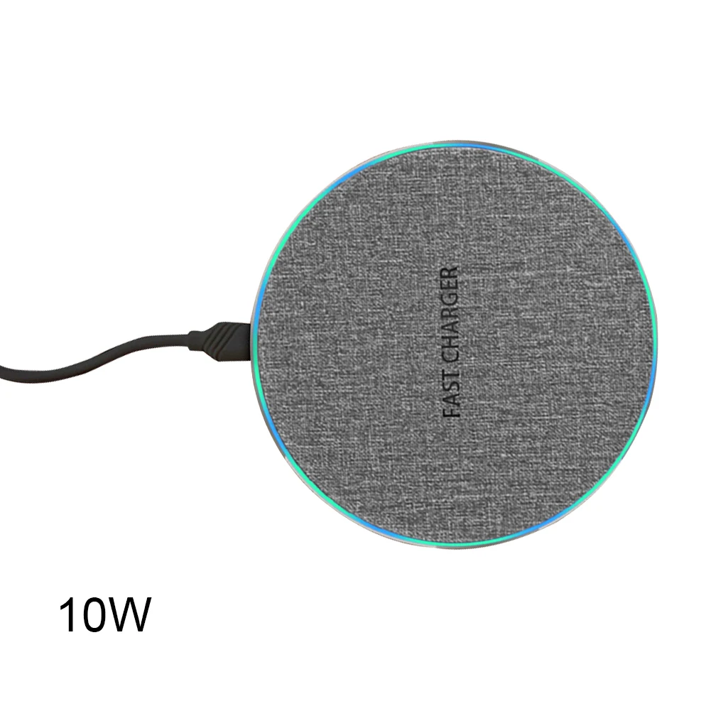 Портативная подставка для дома и путешествий, для быстрой зарядки, офисное Беспроводное зарядное устройство, настольный Универсальный круглый светодиодный индикатор, модный ультратонкий - Цвет: 10W