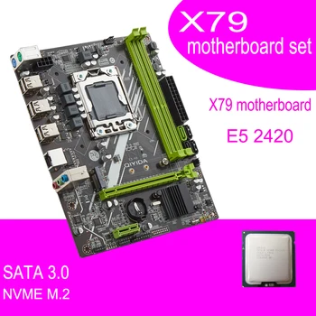 Qiyida-Conjunto de placa base X79A LGA1356, con cpu Xeon LGA 1356 E5 2420