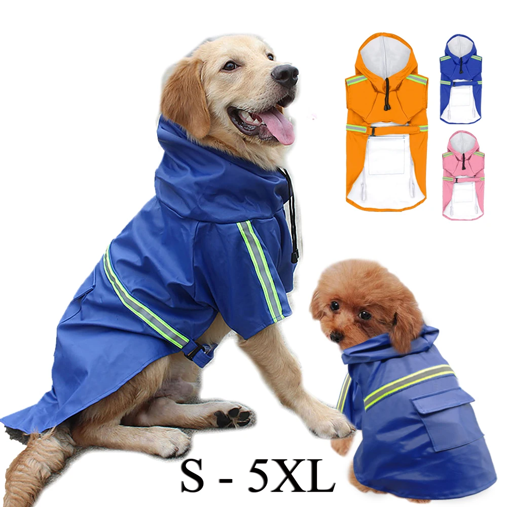 Водонепроницаемый плащ из ПУ кожи пальто для собак непромокаемое пончо куртка с