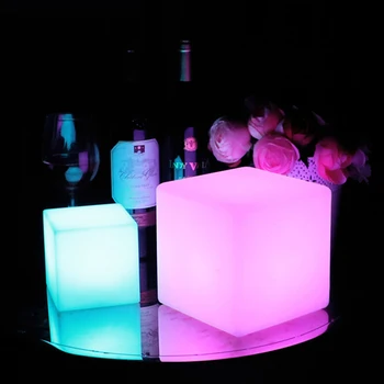 

Led Illuminated Cube 13cm Dimmable LED Night Light Mood Lamp 16 RGB Colors Dimming Rechargeable Remote Control Decorative Lights