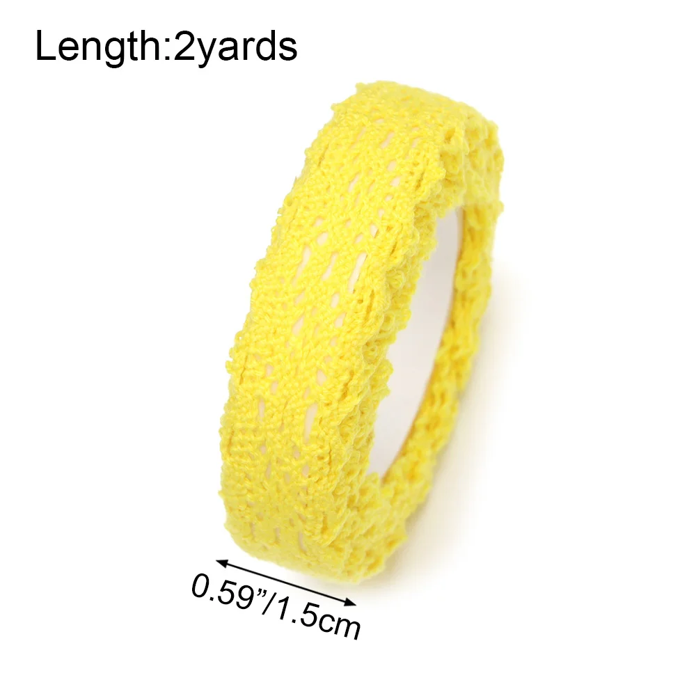 2Yard/roll 1.6CM Lace Tape Self Adhesive Decoration Tapes DIY