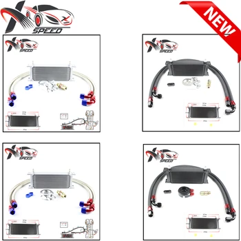 

Universal 15 row oil cooler AN10 15 rows engine radiator + Sandwich Oil filter Adapter kit XXUOL15-4BK/SL