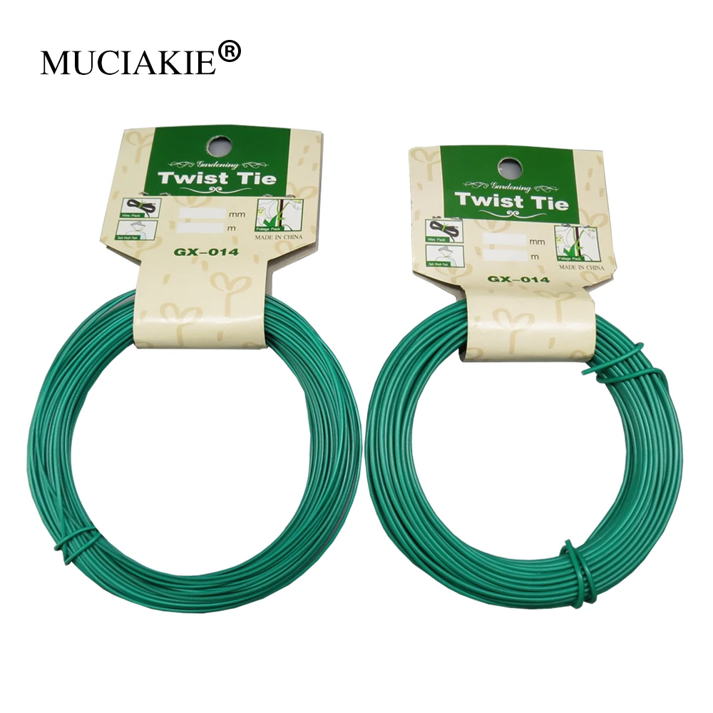 

MUCIAKIE 12M/15M Plant Twist Tie Garden Wire Green Coated String DIY For Garden Training Support Strap Bonsai Outlet Cable