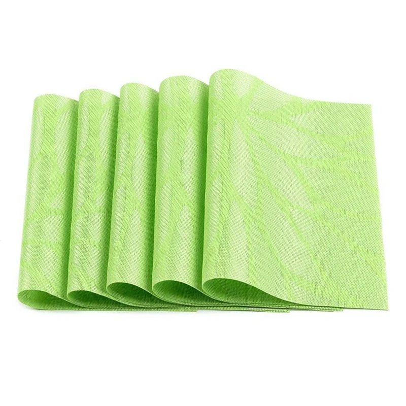 Подстилки Crossweave PVC подстилки грязестойкие настольные коврики для кухонный столовый набор из 6(зеленый
