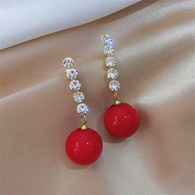 Personality Fashion Design Zircon Earrings For Women Light Luxury Web Celebrity Temperament Tassels Pearl Earrings Jewelry