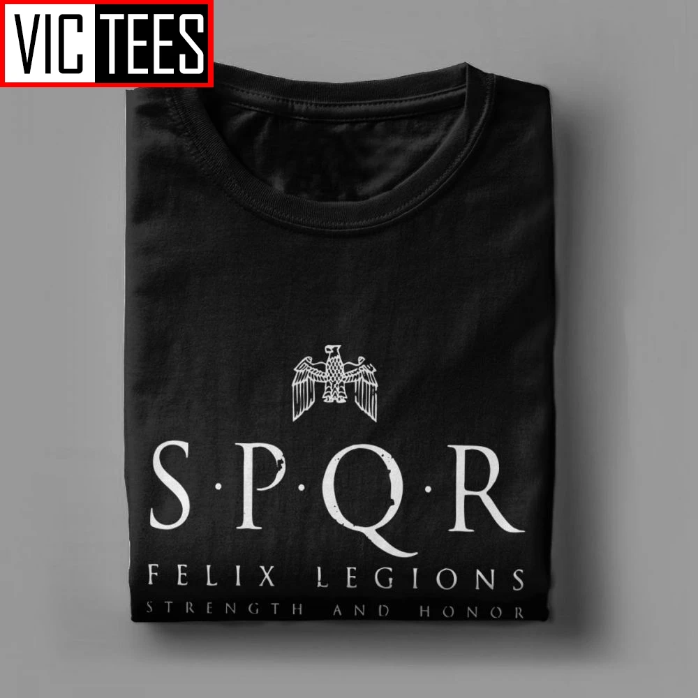 Футболка SPQR Мужская винтажная из чистого хлопка с коротким рукавом и круглым