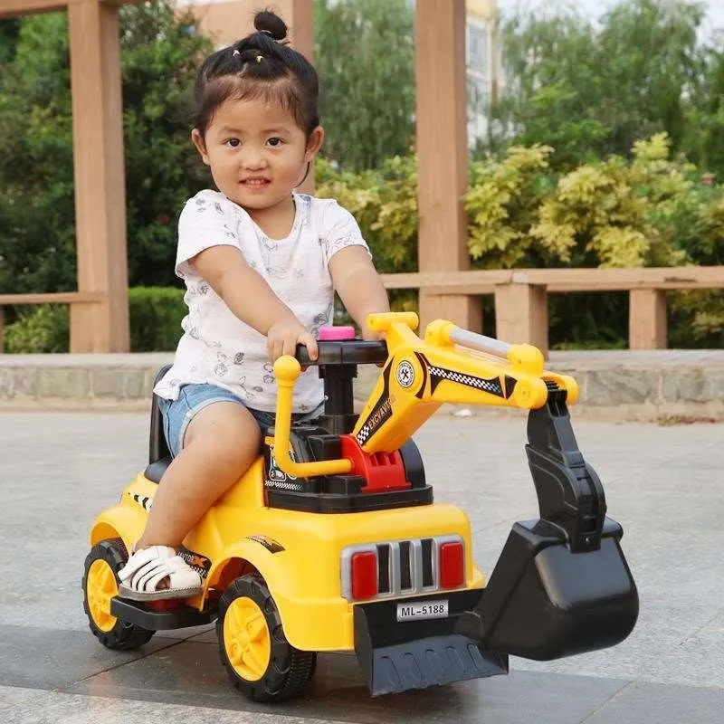 

Large Size Children Electric Excavator Engineering Vehicle Hook Machine Can Sit to Ride Boy Toy Gliding Walker