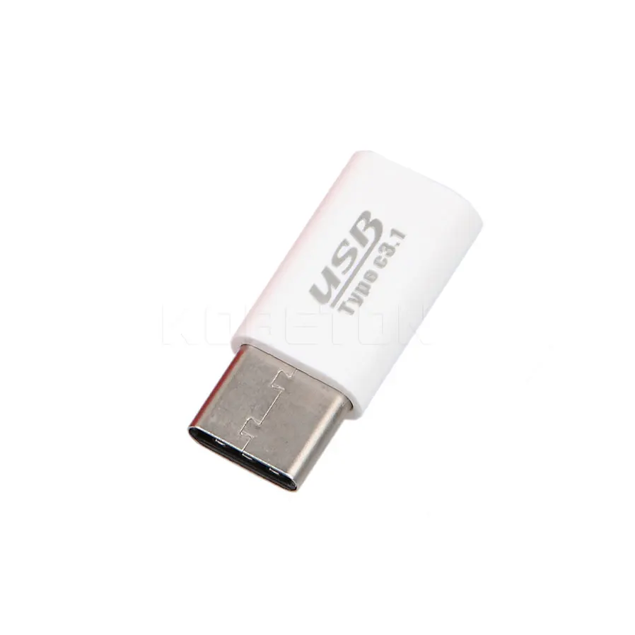 Мини-usb 3,1 type C штекер для Micro USB Женский адаптер для зарядного устройства USB-C кабель type-c конвертер для Macbook 12 дюймов oneplus 2 - Цвет: Белый