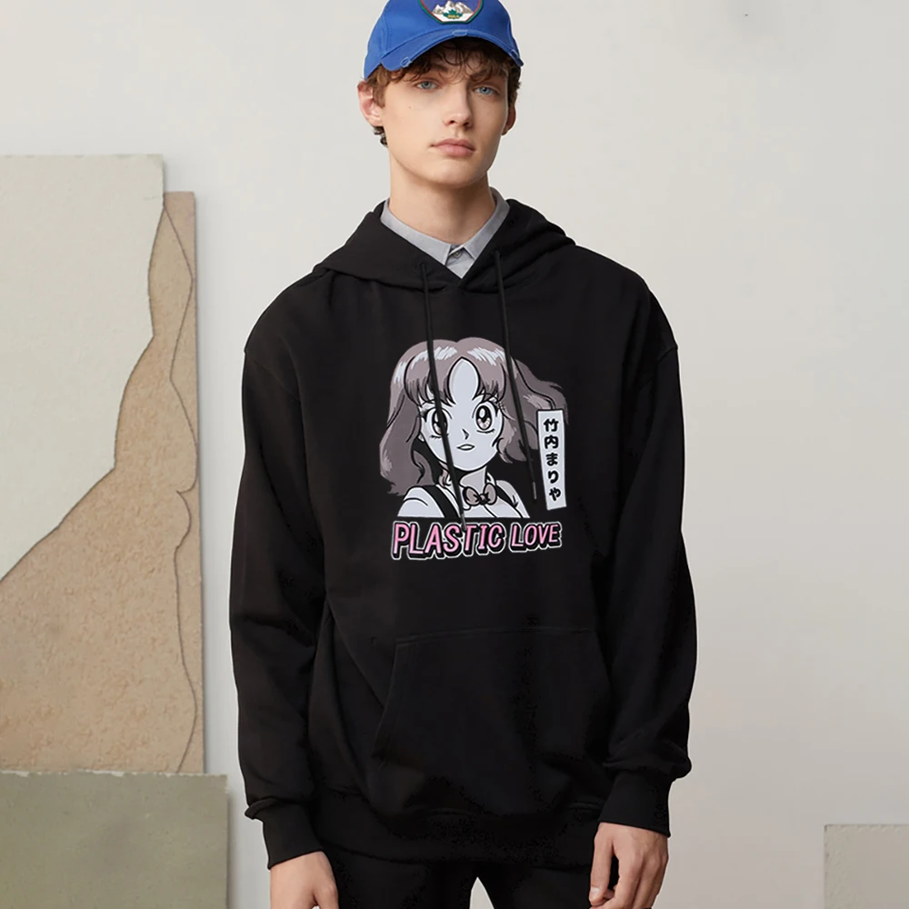 

Plastic Love Manga Men Sweatshirt Cute Beauty Prints Hoody Loose Casual Street Hoodys Crewneck Fleece Autumn Pullovers Menswear