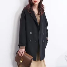 Шерстяное пальто женское осеннее и зимнее шерстяное пальто высокого качества Женское Новое корейское женское популярное пальто шерстяное пальто