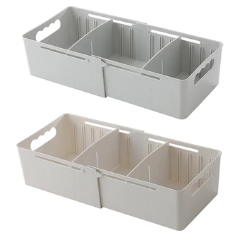 

2 Pcs Retractable Storage Box Telescopic Storage Box Socks and Panties Drawer Desktop Finishing Box Home Multi-Function Containe