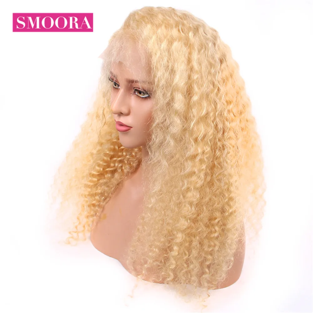 

613 Blonde Deep Wave 13x4 Lace Front Human Hair Wigs For Women Malaysian Non Remy Honey Blonde Lace Wigs Natural Hairline Smoora