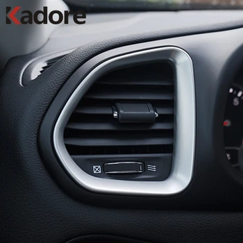 

For Jeep Renegade 2014 2015 2016 2017 2018 2019 ABS Matte Front Side Air Conditioning Vent Frame Dashboard AC Outler Decoration