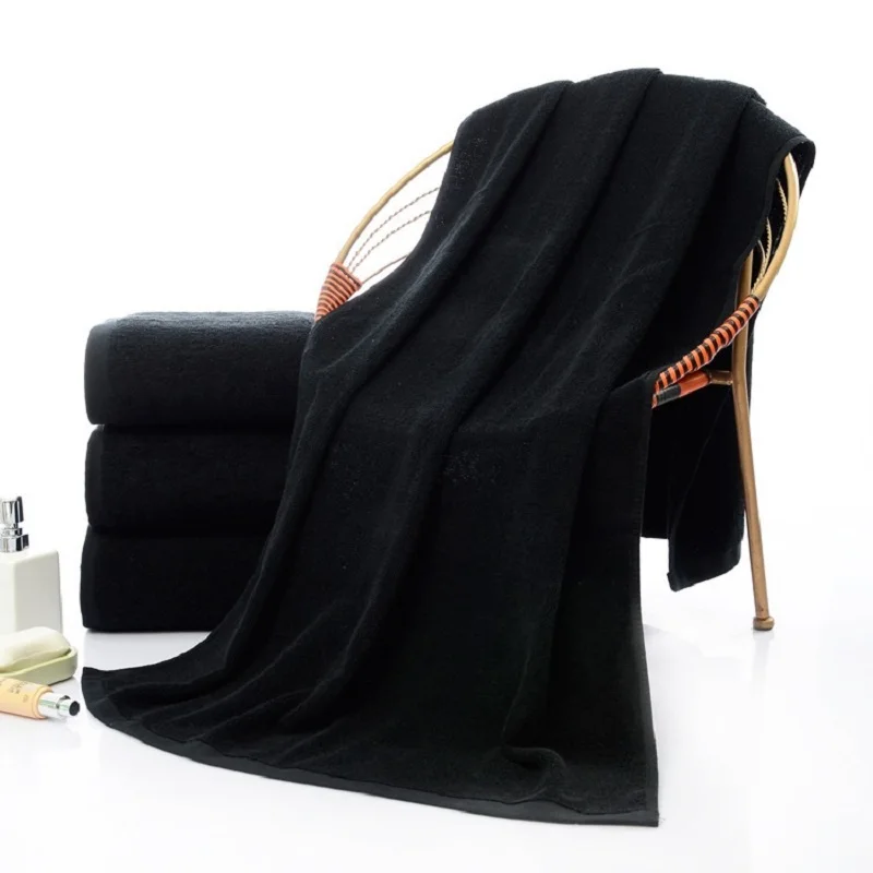 Solid Terry Cotton Bath Towel Black Absorbent High Quality Luxury Home Hotel Bath Towel Bathroom Shower Wrap Towels 70*140cm