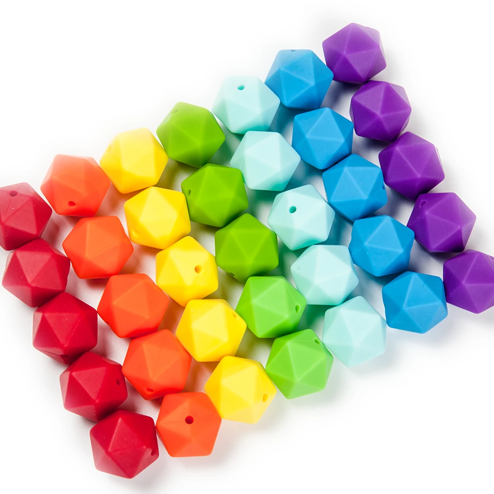 10pcs 14mm silicone icosahedron beads teething jewelry necklace bracelet chain BPA free baby product teether polygon teething toys,silicone teething toys,baby teething toys,silicone beads,silicone teether,silicone teething beads