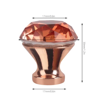 Rose Gold 30mm Diamond Crystal Cabinet Knobs Kitchen Furniture Door Handles Cupboard Wardrobe Drawer Pulls Handles Hardware