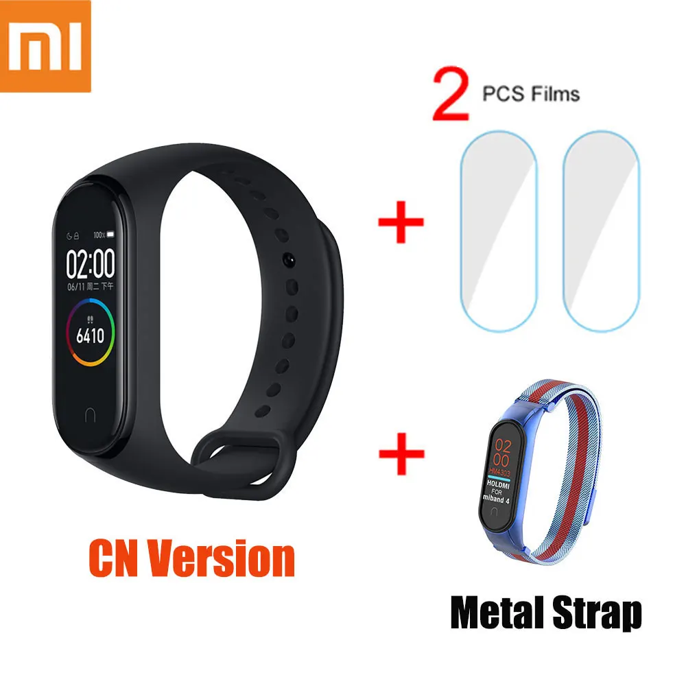 Xiaomi mi смарт-браслет 4 цветной экран mi Band 4 смарт-Браслет фитнес-трекер для измерения сердечного ритма спортивные водонепроницаемые Смарт-часы - Цвет: package 12