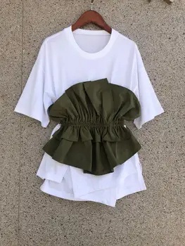 

2020 summer casual women T-shirt tops with sashes female fashion tee tops 2 color tutu 6.23