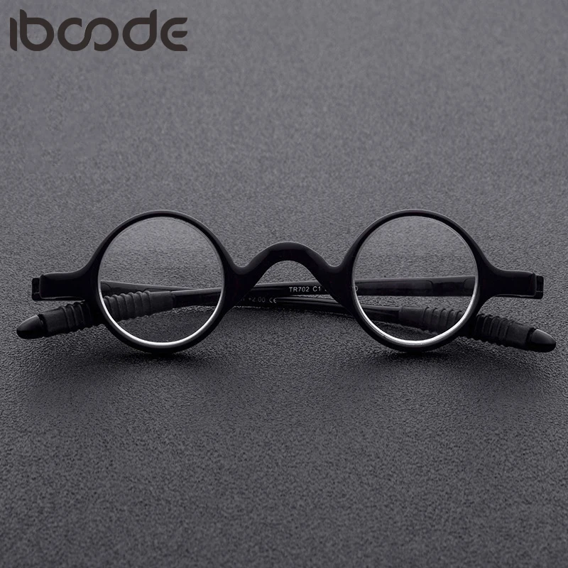 

iboode Soft Simple Round Men Women Reading Glasses Ultralight Foldable Spectacles Presbyopia Glasses For Male Female Unisex TR90