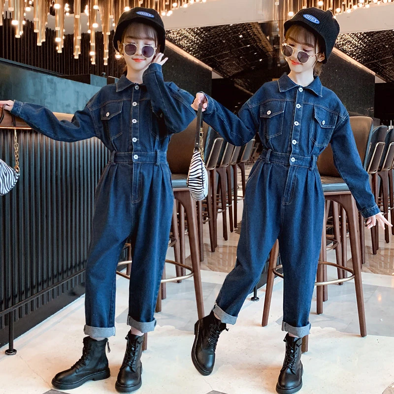10歳の女の子のためのデニムダンガリー 10代の若者のためのカジュアルな服 新しい夏のコレクション21 Aliexpress