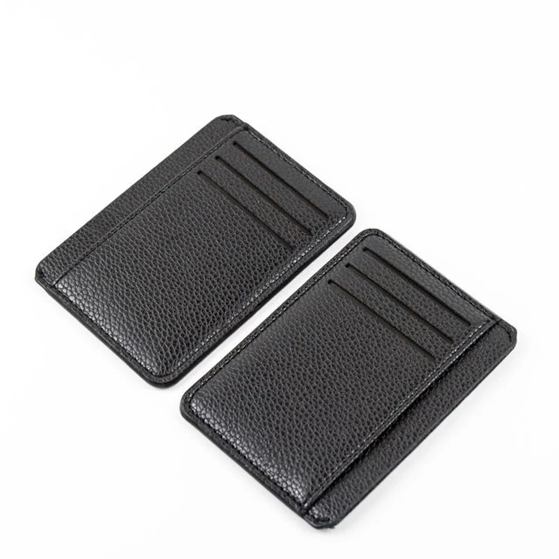 Минималистичный кожаный бумажник, Черный дорожный кредитный держатель для карт, защитный мужской кошелек, клатч, кошелек для денег