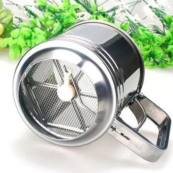 

double layer flour coffee shifter powder sugar shaker baking system tool