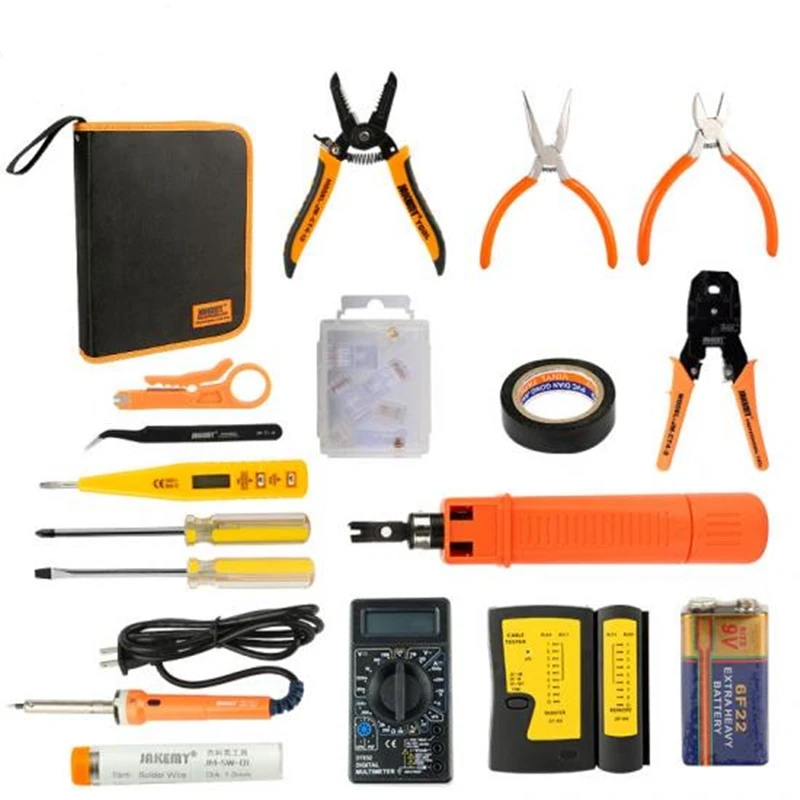 US $53.69 JAKEMY Network Repair Tool 17IN1 Telecommunications Combination Professional Set Test Pencil Measuring Instrument Electric