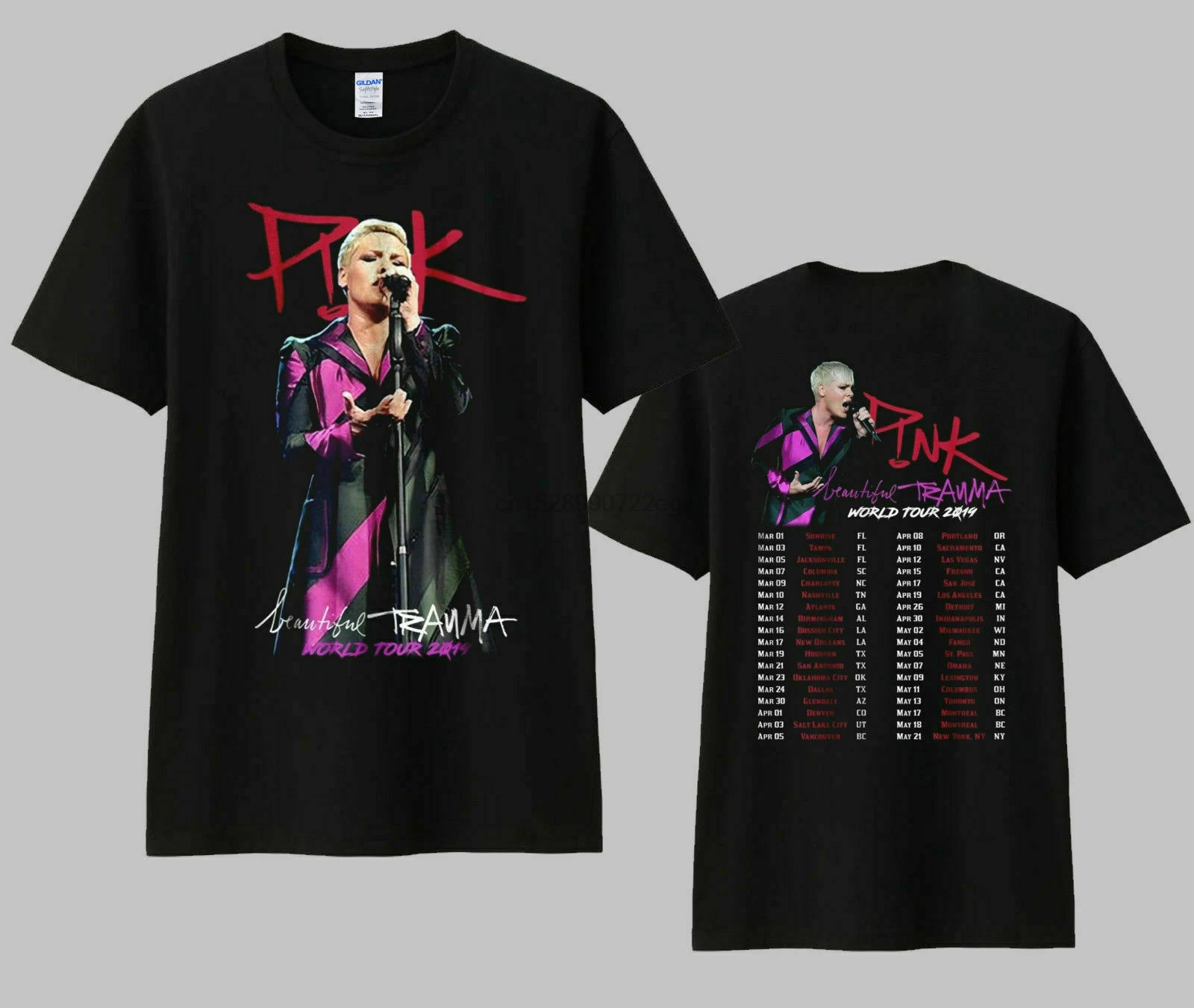 

New P!NK Beautiful Trauma World Tour 2019 Dates P!NK T-Shirt 2019 Size S-3XL