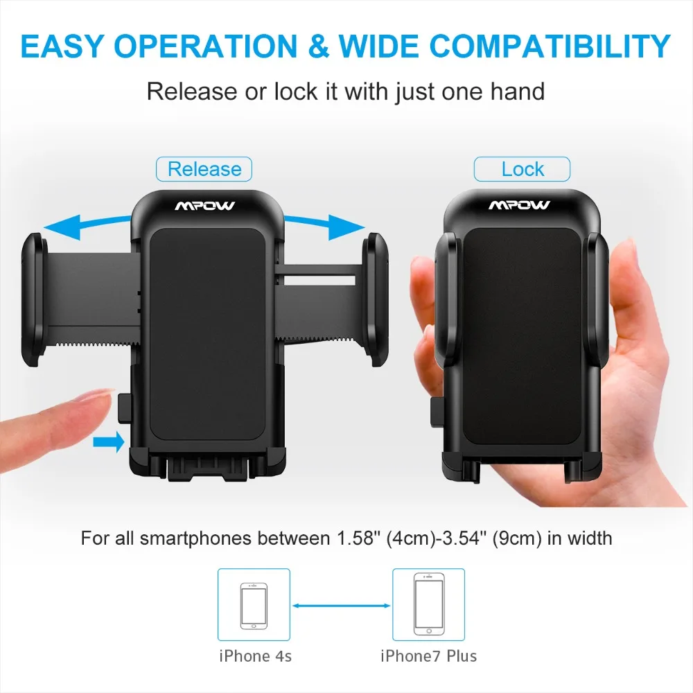 Original MPOW Universal Smartphone CD Slot Car Mount Phone Stand Holder Cradles with Three Side Grips For iPhone XSX876 (1)
