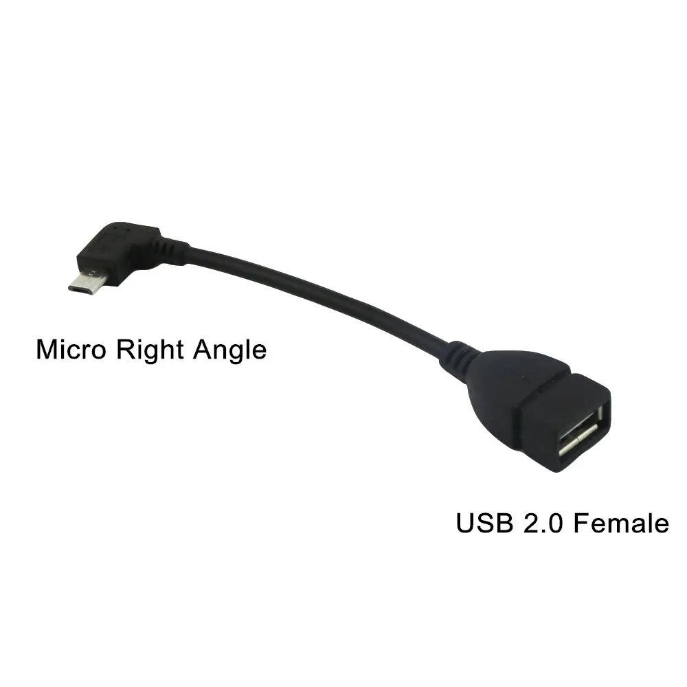 Кабель-адаптер для передачи данных 1x Micro 5 pin Male под прямым углом к USB 2 0 A Female Host OTG 12