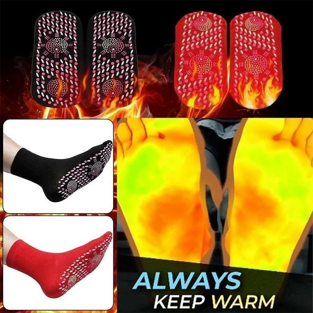 Self Heating Heated Socks For Women Men Help Warm Cold Feet Comfort Health Care Washable Socks Magnetic Therapy Soft Sports