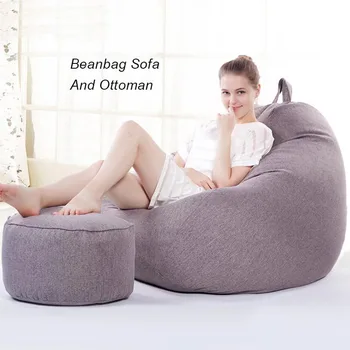 

Beanbags Sofa Chairs Cover Without Filler Cushion Living Room Silla Zitzak Tatami been bag lazy sofa pouf ottoman