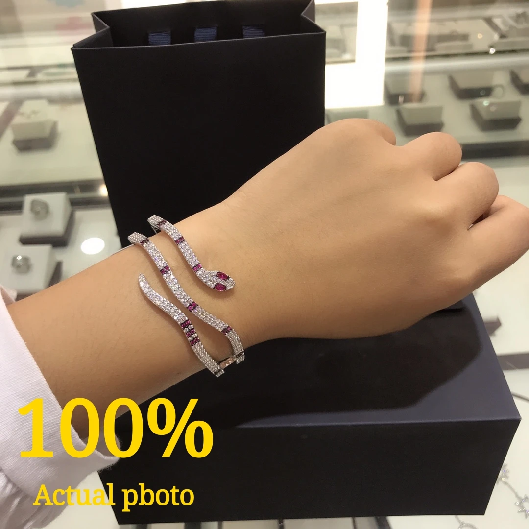 

Genuine AP snake bracelet female sterling Silver Crystal Yellow Eye Retro Style Small Fresh Ring Female fashion