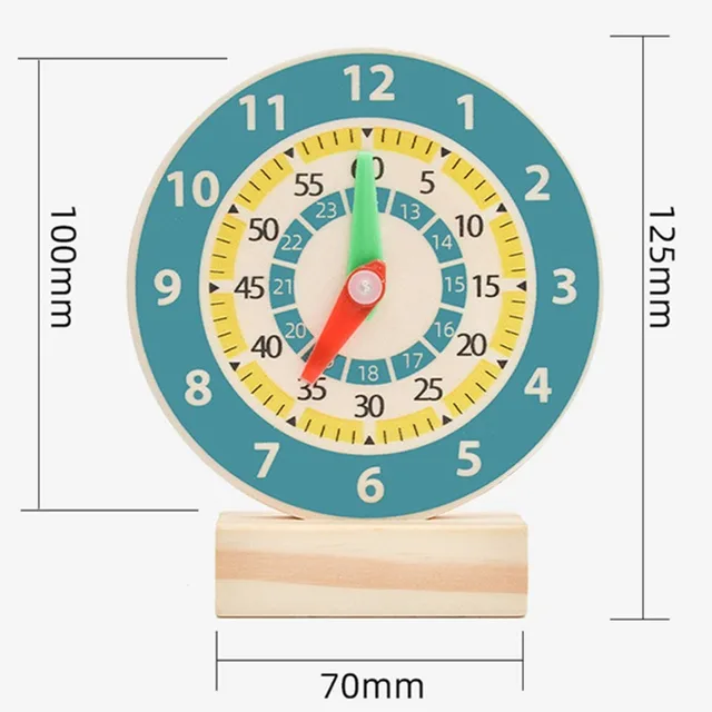 1Set Wooden Hammering Ball Hammer Box Children Fun Playing Hamster Game Toy Early Learning Educational Toys Blue Clock