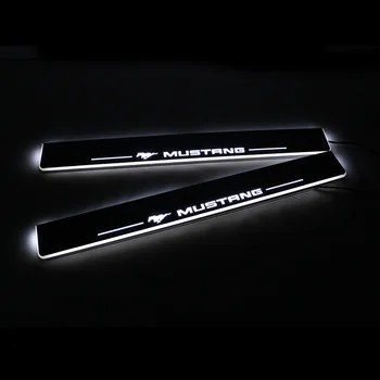 

Moving LED Welcome Pedal Car Scuff Plate Pedal Door Sill Pathway Light For Ford Mustang 2015 2016 2017 2018 2019