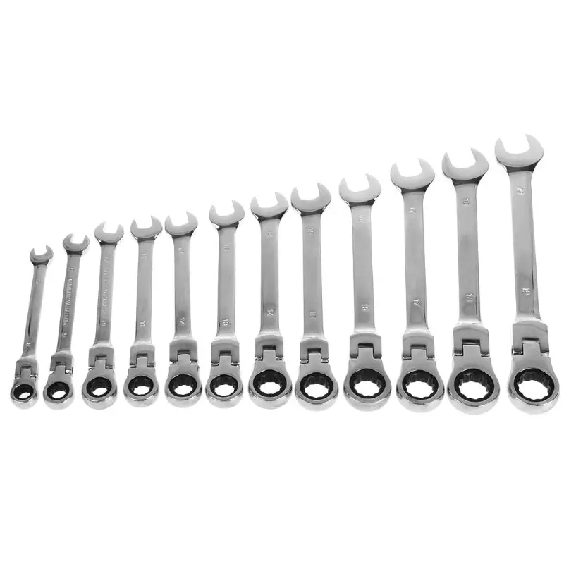 12Pcs/set Wrench Multitool Key Ratchet Spanners Set of Tools Set Wrenches Universal Wrench Tool Car Repair Tools
