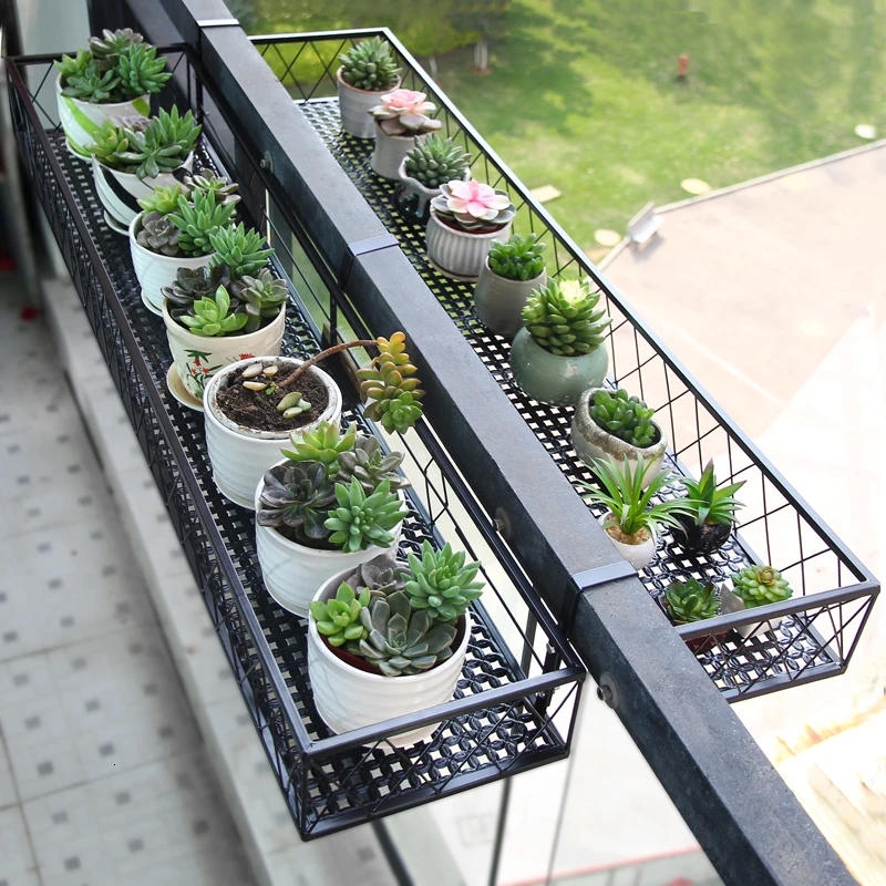 

Rack Suspension Flower Rack Balcony Hanging Type Flowerpot Frame Grow Vegetables Wall Hanging Potted Plant Meaty Flower Airs