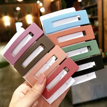 

Women Girls Candy Color Square Hair Clip BB Hairpins Metal Barrettes Styling Tools Hair Accessories for Daily Life