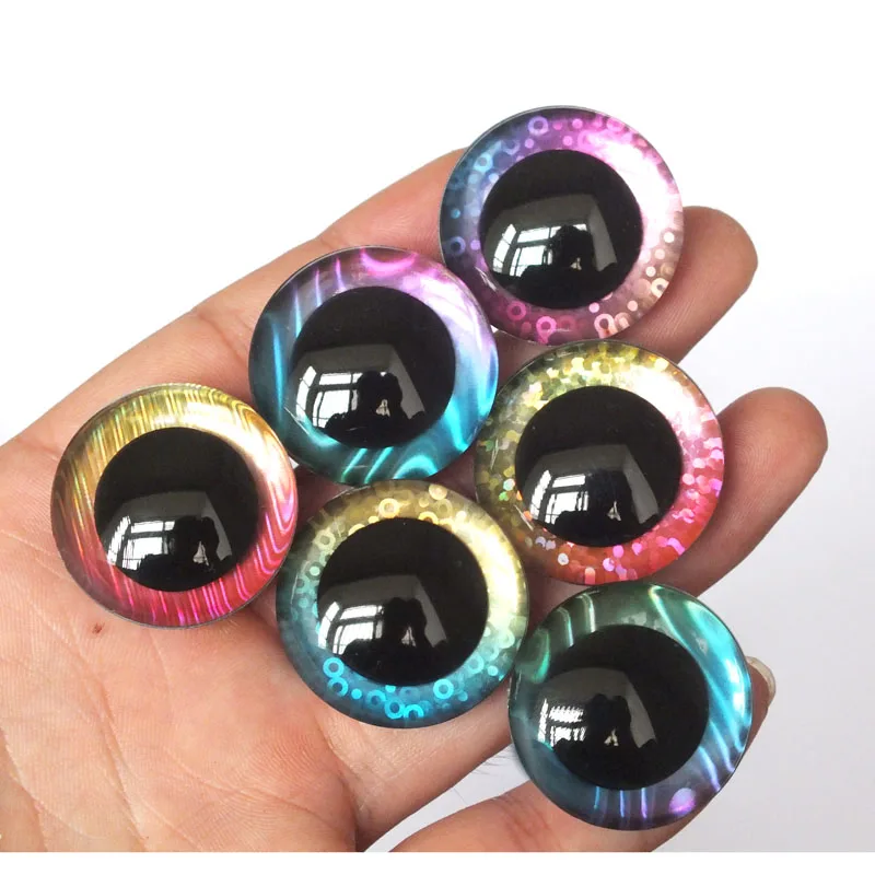 20pcs 25/30/35/40mm 3D glitter eyes Plastic eyes safety Eyes for amigurumi crochet stuffed animal doll accessories,plush doll accessories,doll eyes,glass doll eyes