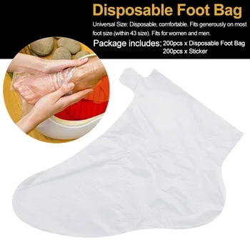 

200pcs Thicker Thermal Therapy Skin Care Socks PE Disposable Booties Clear Larger Foot Bags Hot Spa Paraffin Bath Liner Pedicure