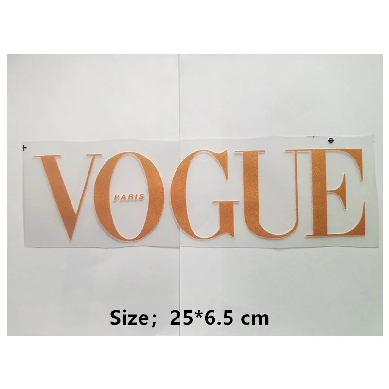 Золотой Париж VOGUE термочувствительные Патчи DIY термо-Стикеры для одежды на одежду куртка гладить на передачи для одежды