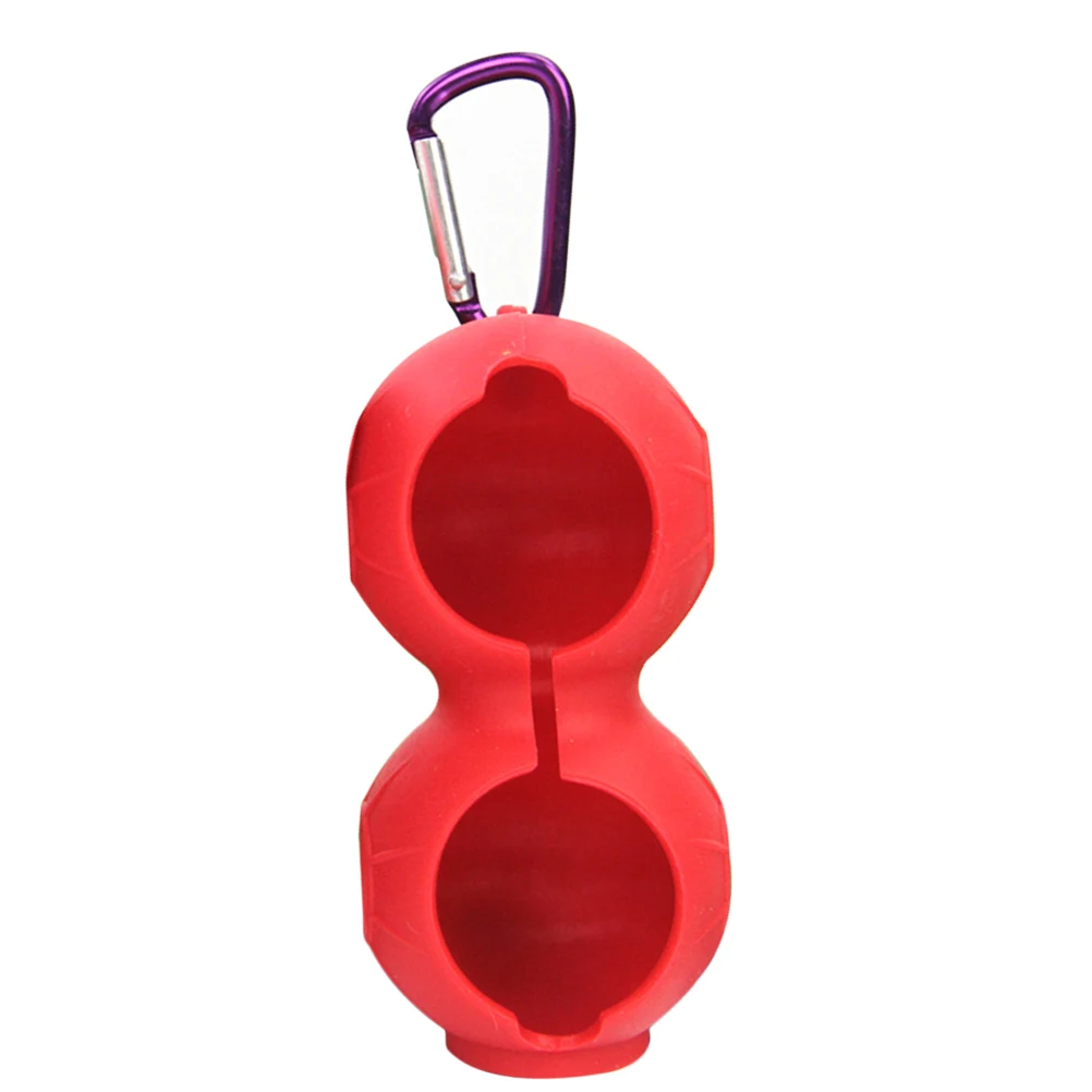 

Silicone Golf Ball Holder Dual Ball Storage Protection Carrier with Hook