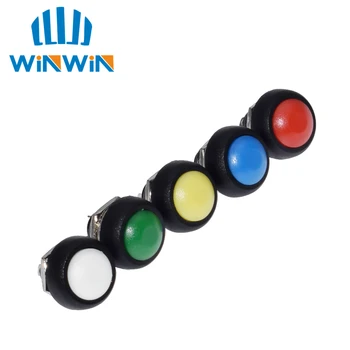 

5pcs Mini 12mm Waterproof Momentary ON/OFF Push Button Round Switch PBS-33B For arduino