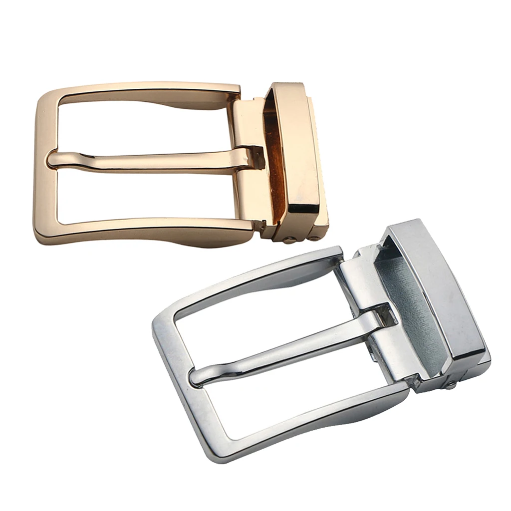Classic Reversible Mens Durable Metal Alloy Antique Belt Buckle Single Prong Gold Slivel Belt Buckle
