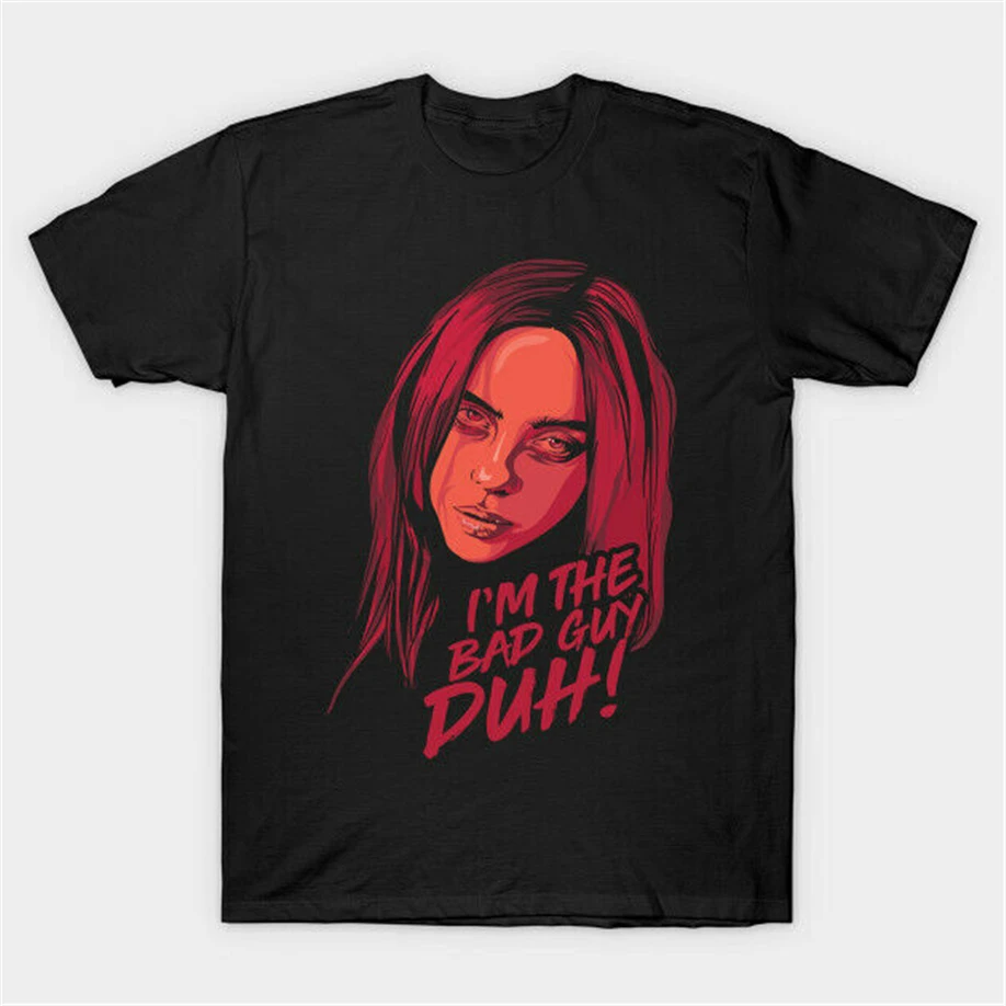 

Billie Eilish I'M The Bad Guy, Duh Xanny Lovely Don'T Smile At Me Black T-Shirt Full-Figured Tee Shirt