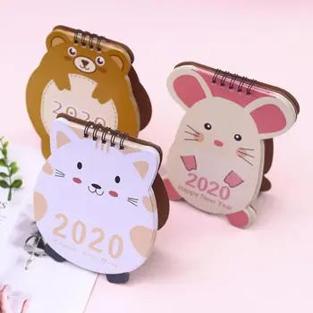 

2019.7-2020.12 Kawaii Desktop Calendar Animal Mouse Cat Bear Desk Calendario Birthday Gift School Office Stationery