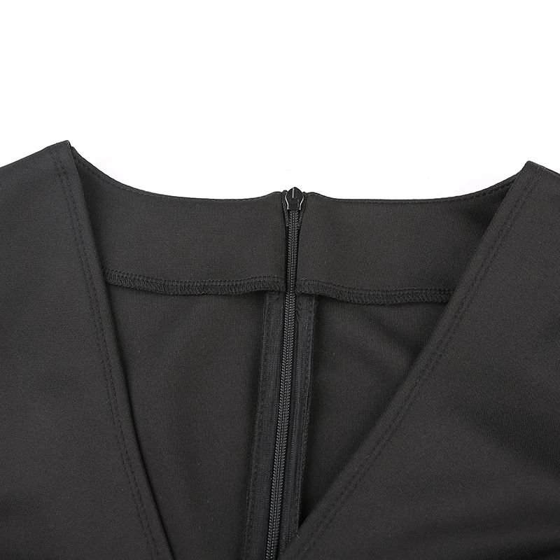 Waatfaak однотонное плиссированное платье с v-образным вырезом и поясом для женщин элегантные мини платья для вечеринок женские винтажные платья с длинным рукавом vestidos Осень-зима