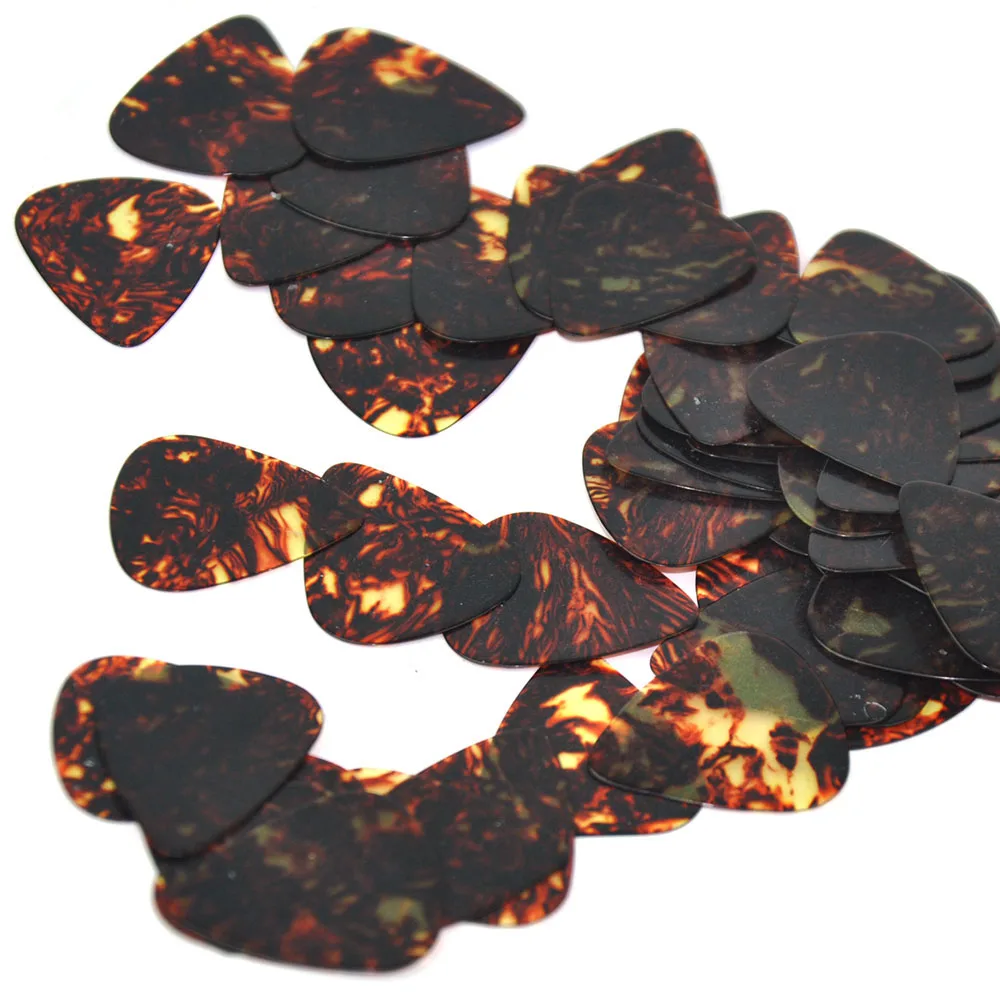 100pcs/lot Thin 0.46mm Celluloid Guitar Picks Plectrums Brown Turtle Tortoise