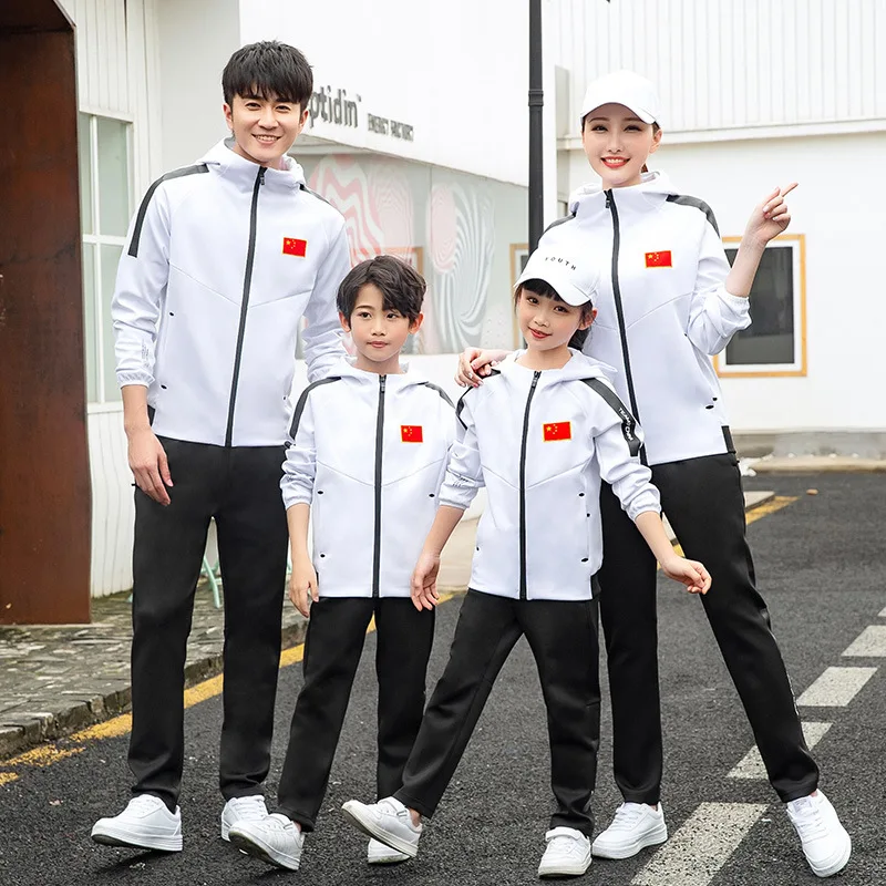 

National Team Parent And Child Sports Clothing Hoodie Set Men And Women Instructor Coat Receive Service Students School Uniform